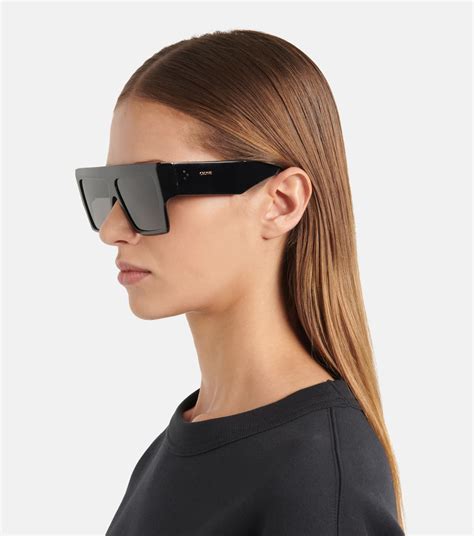 celine edge black sunglasses|Celine flat top sunglasses black.